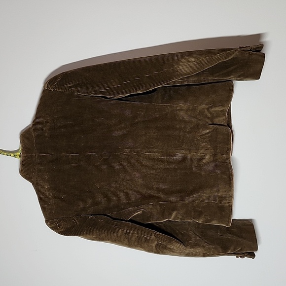 Sasson Vintage One  Button Cotton Corduroy Blazer Brown Pockets Lt brown piping - Picture 13 of 13